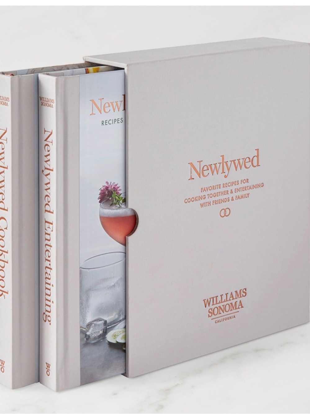 Williams Sonoma Newlywed Cookbook & Newlywed Entertaining 2-Book Set w/ Slipcase